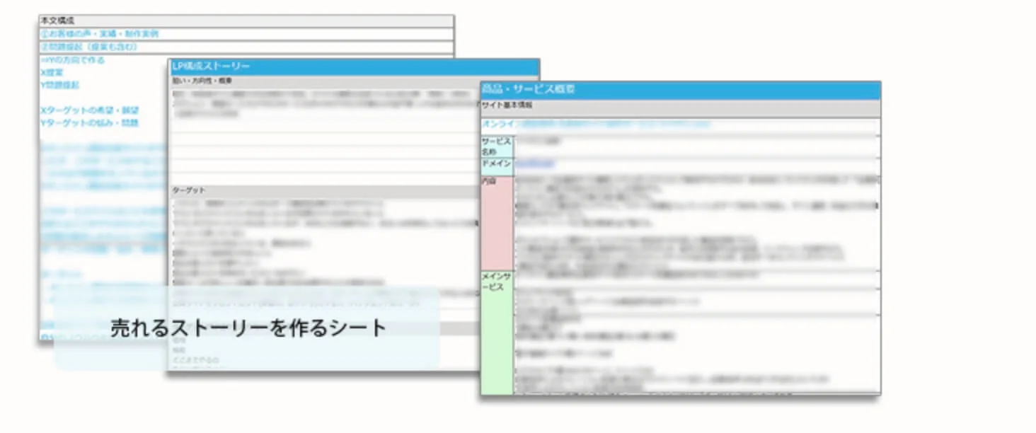 売れるストーリーを作るシートのイメージ